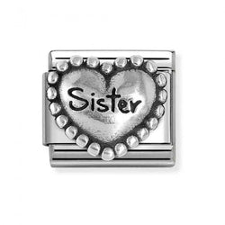 Nomination Composable Classic Link Heart With Dots Sister in Silver