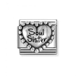 Nomination Composable Classic Link Heart With Dots Soul Sister in Silver