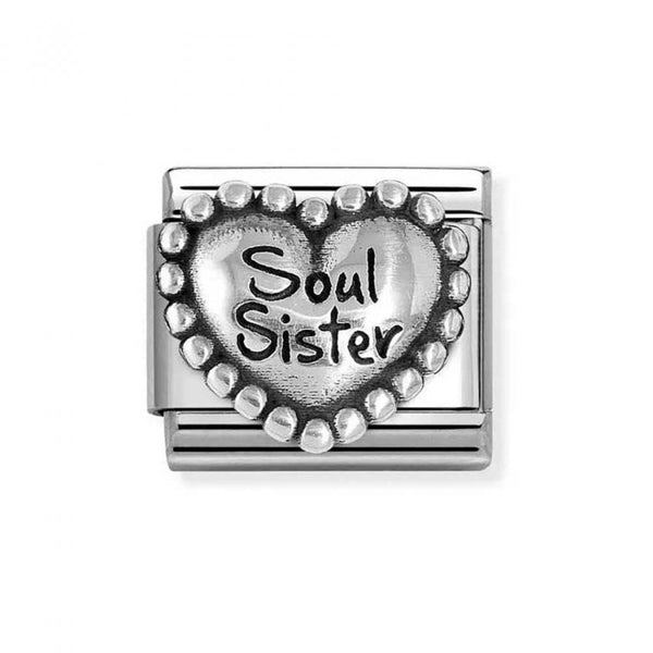 Nomination Composable Classic Link Heart With Dots Soul Sister in Silver