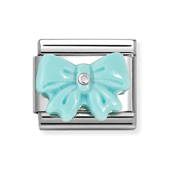 Nomination Composable Classic Turquoise Resin Bow Link in Silver