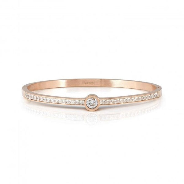 Nomination Pretty Bangles Central CZ With Pave` CZ Stainless Steel Rose Gold Plated