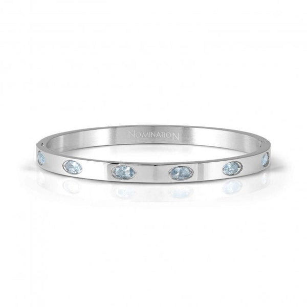 Nomination Pretty Bangles Light Blue Oval CZ in Stainless Steel