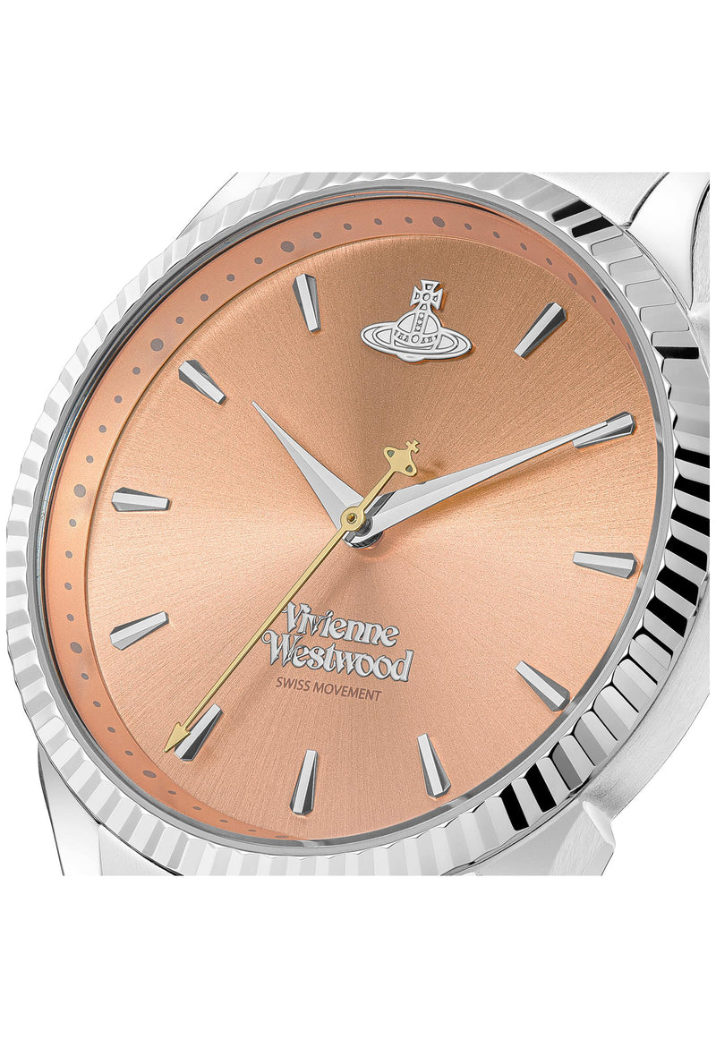 Vivienne Westwood Ladies Seymour Peach Dial Watch Stainless Steel