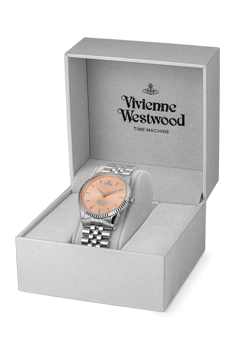 Vivienne Westwood Ladies Seymour Peach Dial Watch Stainless Steel