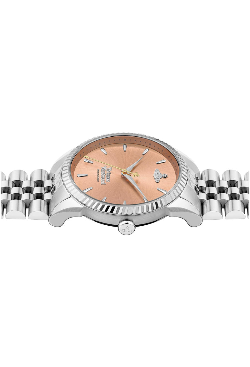 Vivienne Westwood Ladies Seymour Peach Dial Watch Stainless Steel