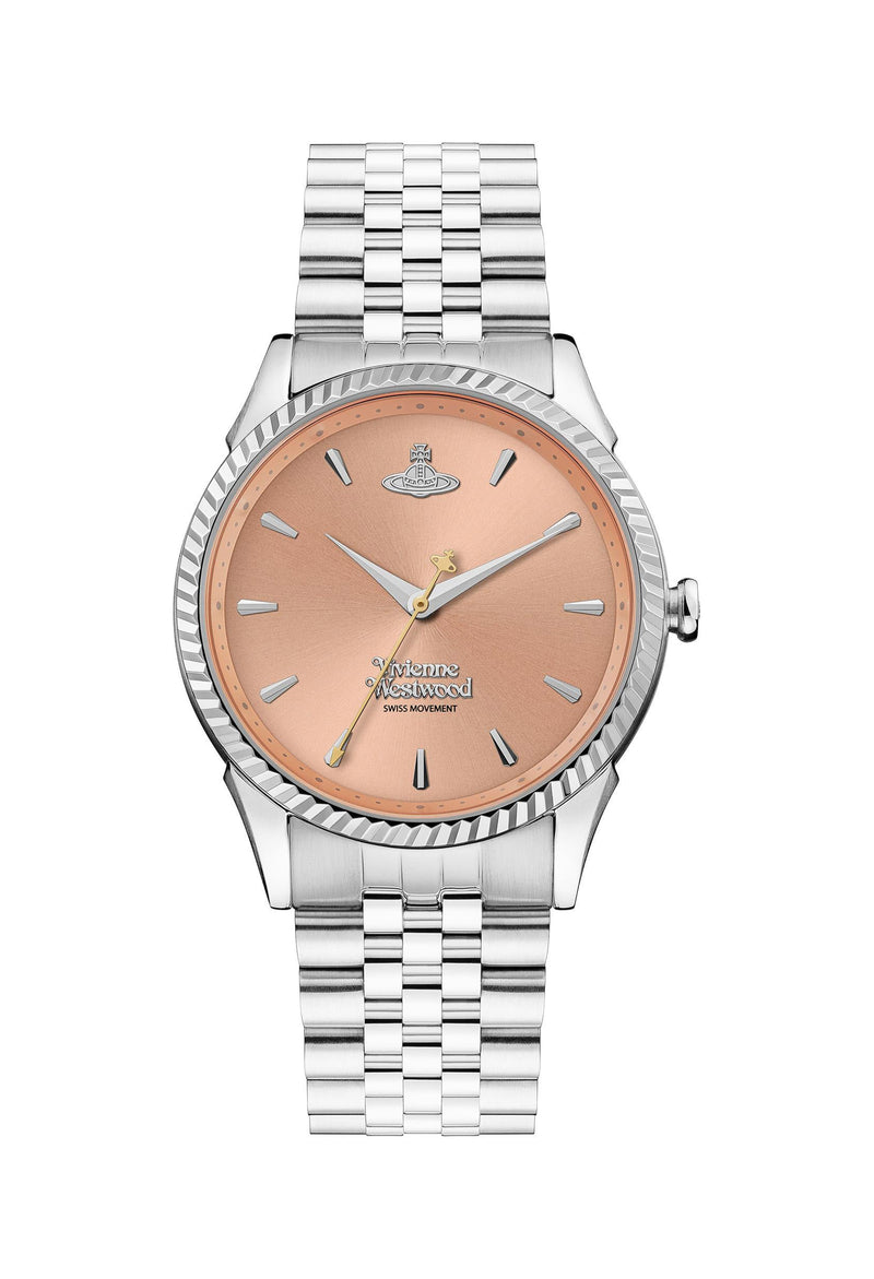 Vivienne Westwood Ladies Seymour Peach Dial Watch Stainless Steel