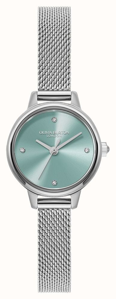 Olivia Burton Ladies Mini Classic Turquoise Dial Mesh Bracelet Watch Stainless Steel