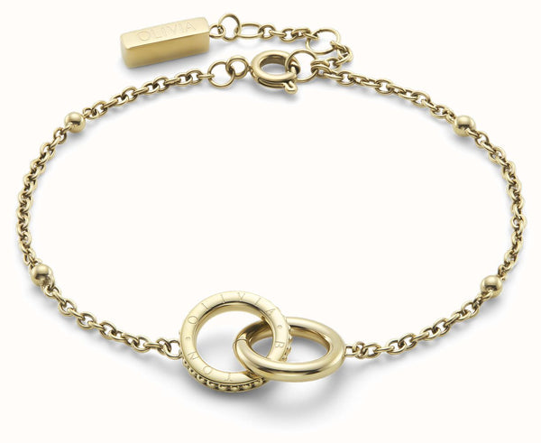 Olivia Burton Amity Interlock Circles Bracelet Stainless Steel Gold Plated