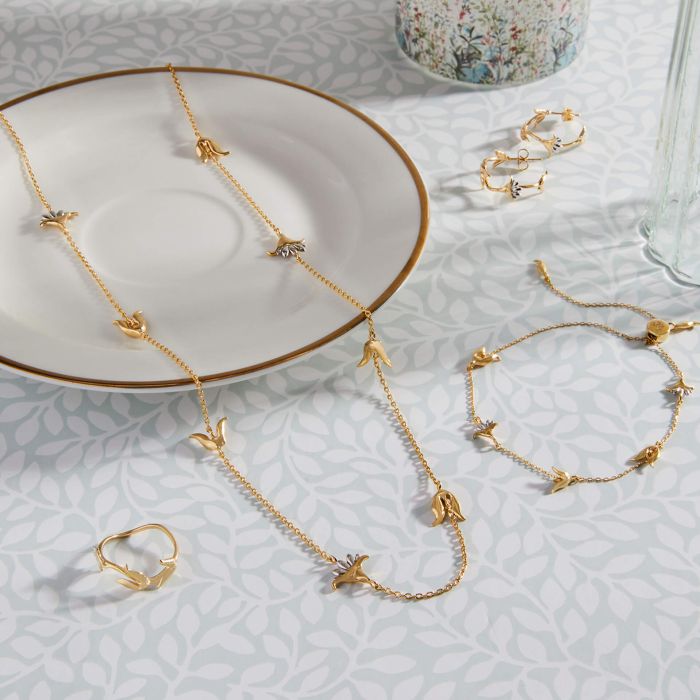 Laura Ashley Camelot Long Necklace Gold Plated