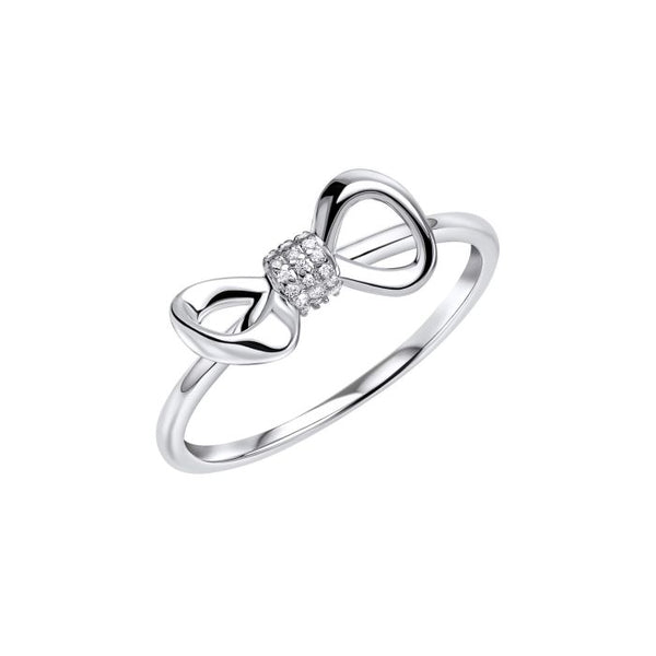 Laura Ashley Ribbon Bow Ring Silver Plated