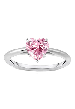 Thomas Sabo Pink Cubic Zirconia Heart Shaped Ring Sterling Silver