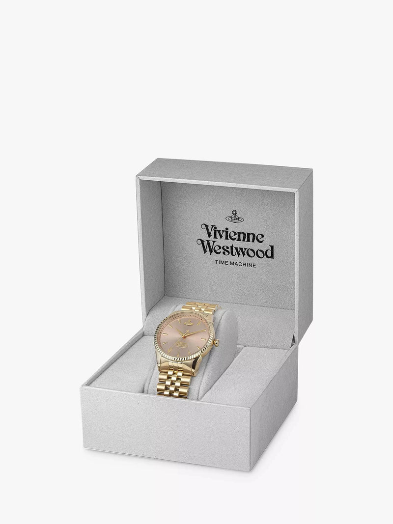 Vivienne Westwood Ladies Seymour Brushed Rose Dial Watch Gold Plated