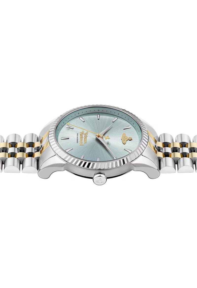 Vivienne Westwood Ladies Seymour Blue Dial Watch Stainless Steel/Gold Plated