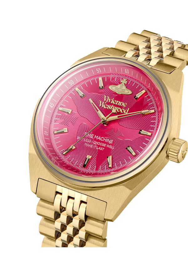 Vivienne Westwood Ladies Lady Sydenham Pink Dial Watch Gold Plated