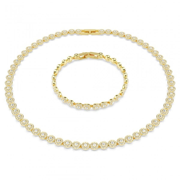 Swarovski Una Angelic Necklace and Bracelet Set Gold Plated