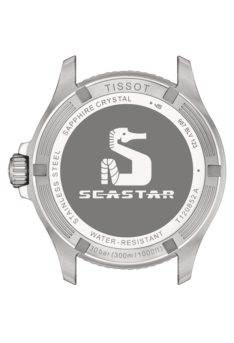 Mens Tissot 40mm Seastar 1000 GMT Stainless Steel Bracelet Watch