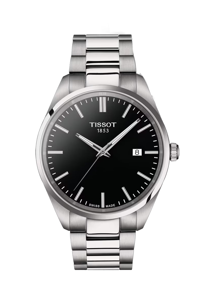 Mens Tissot Tissot PR100 Black Dial Bracelet Watch Stainless Steel