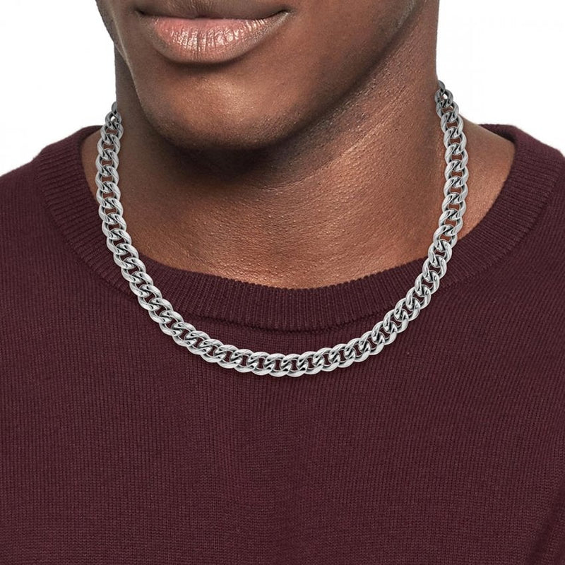 Tommy Hilfiger Mens Wild Heavy Curb Necklace Stainless Steel