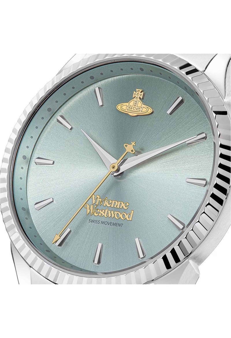 Vivienne Westwood Ladies Seymour Blue Dial Watch Stainless Steel/Gold Plated