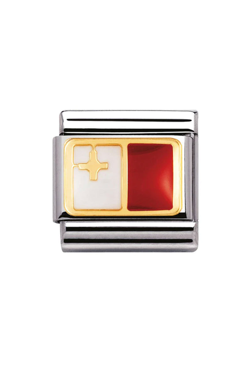 Nomination Composable Classic Link EUROPE FLAG MALTA in 18k gold