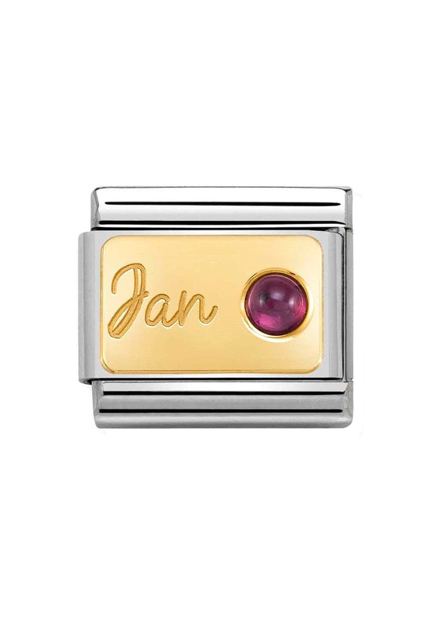 Nomination Composable Classic Link January Garnet in 18k Gold