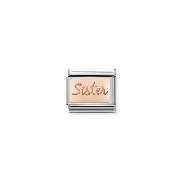 Nomination Composable Classic Link Plates Sister Plate in Stainless Steel with 9K Rose Gold