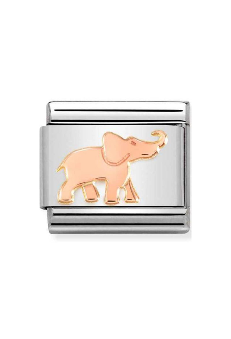 Nomination Composable Classic SYMBOLS ELEPHANT in Steel and 375 Gold