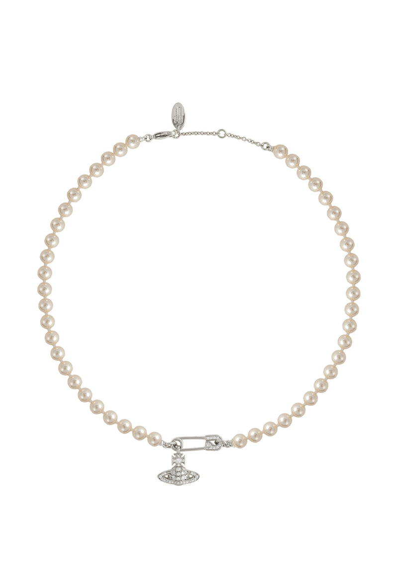 Vivienne Westwood Lucrece Pearl Necklace Platinum Plated