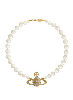 Vivienne Westwood Gold Plated Pearl Bas Relief Choker