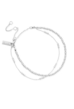 ChloBo Mini Cute Triple Bobble Chain Anklet Silver