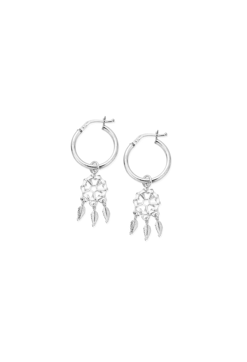 ChloBo Dream Catcher Hoops Earrings Silver